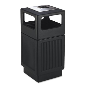 Image for Safco Canmeleon 38 Gallon Polyethylene Ash/Trash Receptacle Square (Textured Black) from HD Supply