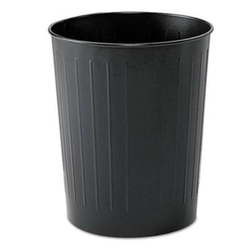 Safco 23.5 Quart Round Steel Wastebasket (2-Pack) (Black)