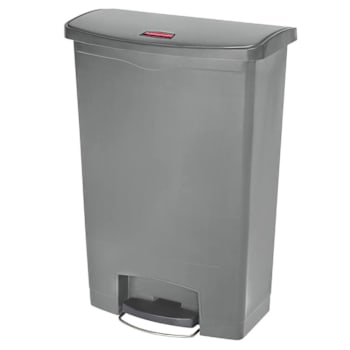 Image for Rubbermaid Commercial Slim Jim 24 Gallon Front Step-On Resin Trash Can (Gray) from HD Supply