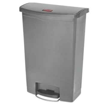Image for Rubbermaid Slim Jim 24 Gallon Front Step-On Resin Trash Can (Gray) from HD Supply
