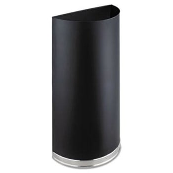 Image for Safco 12.5 Gallon Steel Half-Round Receptacle (Black) from HD Supply
