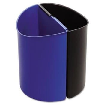 Image for Safco 7 Gallon Desk-Side Recycling Receptacle (Black/Blue) from HD Supply