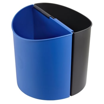 Image for Safco 3 Gallon Desk-Side Recycling Receptacle (Black/blue) from HD Supply
