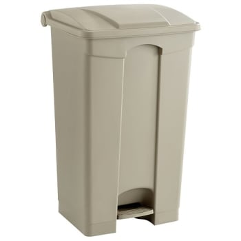 Image for Safco 23 Gallon Large Capacity Plastic Step-On Trash Receptacle (Tan) from HD Supply