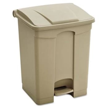 Safco 17 Gallon Large Capacity Plastic Step-On Receptacle (Tan)