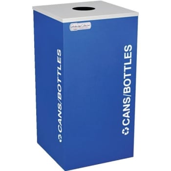 Image for Ex-Cell Kaleidoscope 24 Gallon Cans/Bottle Recycling Receptacle (Royal Blue) from HD Supply