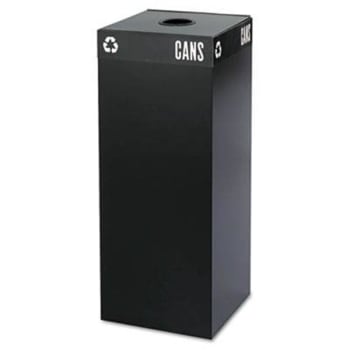 Image for Safco 37 Gallon Steel Public Square Recycling Container (Black) from HD Supply
