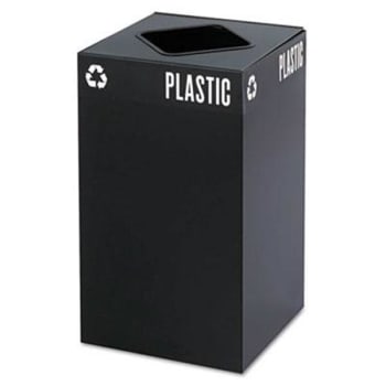 Safco 25 Gallon Square Steel Plastic Recycling Container (Black)