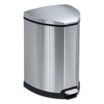 Image for Safco 4 Gallon Stainless Steel Triangular Step-On Waste Receptacle (Chrome/Black) from HD Supply