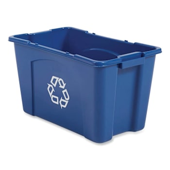 Image for Rubbermaid Commercial 18 Gallon Stacking Blue Recycle Bin (2-Pack) from HD Supply