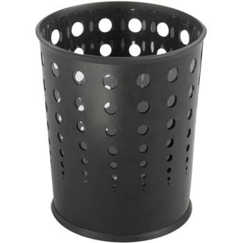 Safco 6 Gallon Steel Round Bubble Waste Basket (3-Pack) (Black)