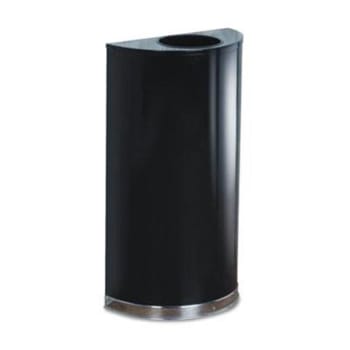 Image for Rubbermaid 12 Gallon European and Metallic Series Open-Top Trash Can (Black/Chrome) from HD Supply