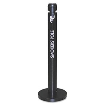 Rubbermaid Smoker's Pole Steel Cigarette Receptacle (Black)