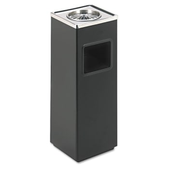 Image for Safco Ash 'n Trash 3 Gallon Stainless Steel Square Sandless Urn (Black/chrome) from HD Supply