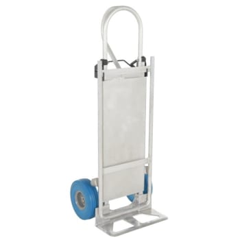 Image for Vestil 500 Lb Capacity Silver Hand Truck With Folding Platform And Blue Wheel from HD Supply