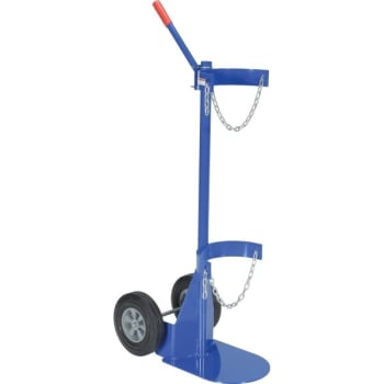 Image for Vestil 500 Lb Capacity Blue Steel Cylinder Dolly With Hard-Rubber Wheels from HD Supply