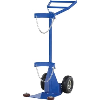 Image for Vestil 500 Lb Capacity Blue Deluxe Cylinder Dolly With Pneumatic Wheels from HD Supply