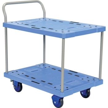 Image for Vestil 660 Lb Blue Plastic Double Deck With Foot Brake Truck 34" X 23" from HD Supply