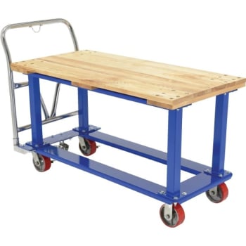 Image for Vestil 2000 lb Capacity Wood Top Work-Height Platform Truck 48" x 24" from HD Supply