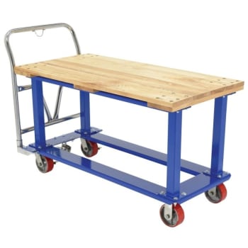 Image for Vestil 2000 lb Capacity Wood Top Work-Height Platform Truck 60" x 30" from HD Supply