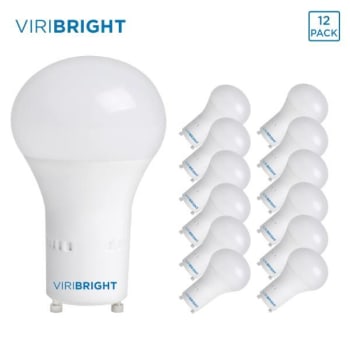 Viribright 8W A19 LED A-Line Bulb (2700K) (Soft White) (12-Pack)