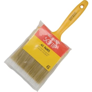 Image for Wooster Q3108 4" Softip Nylon Poly Flat Paint Brush from HD Supply
