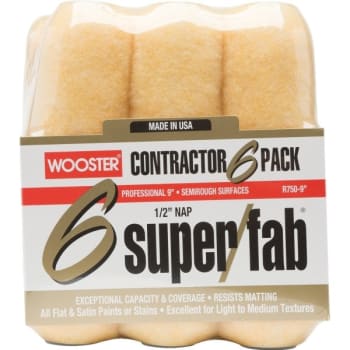 Wooster 9" Super/Fab 1/2" Nap Roller Cover (6-Pack)