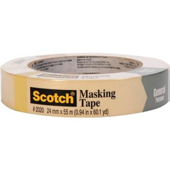 Image for 3M 2020-1A-BK 1" x 60Yd Masking Tape Bulk, Case Of 36 from HD Supply