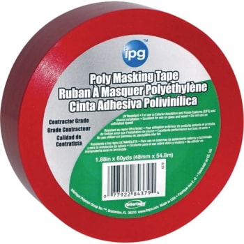IPG 4379 2" x 60Yd Red Poly Masking Stucco Tape, Case Of 24