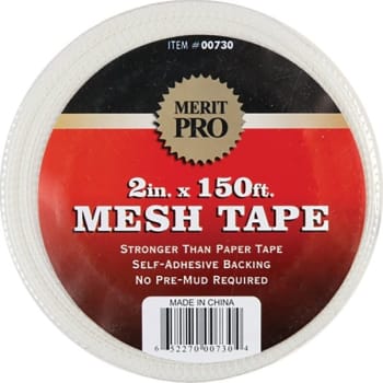 Merit Pro 00730 2" x 150' White Mesh Tape, Case Of 3