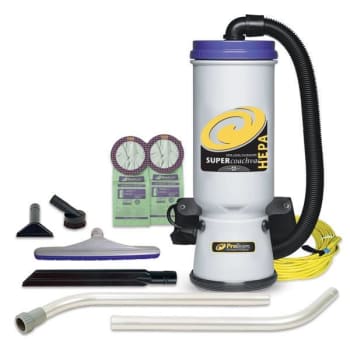 ProTeam Super CoachVac 10 Quart Backpack Vacuum w/ Xover Multi-Surface 2-Piece Wand Tool Kit
