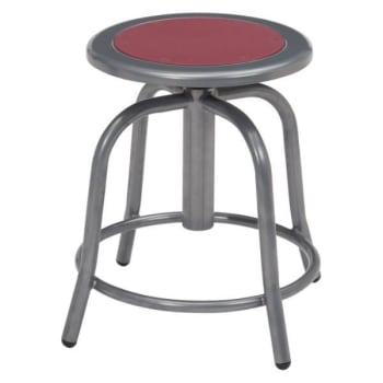 Image for National Public Seating® 18” - 24” Swivel Stool, Burgundy Seat And Grey Frame from HD Supply