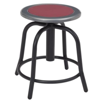 Image for National Public Seating® 18” - 24” Swivel Stool, Burgundy Seat And Black Frame from HD Supply
