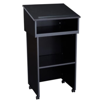 Image for Oklahoma Sound® Tabletop Lectern And Av Cart/Lectern Base, Black W/Charcoal Trim from HD Supply