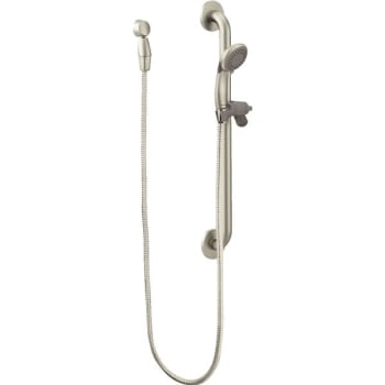 Cleveland Faucet Group® Capstone Brushed Nickel Handheld Shower With Grab/slide Bar 1.5 Gpm