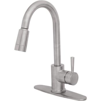 Image for Cleveland Faucet Group® Edgestone 1-Handle Kitchen Faucet Pull Flexible Supplies Classic Stainless from HD Supply