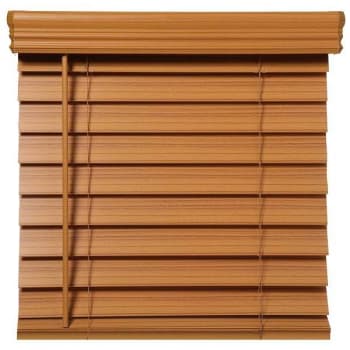 Image for Champion 2.5 In. Embossed Faux Wood 60 In. X 48 In. Room Darkening Blind, Oak from HD Supply