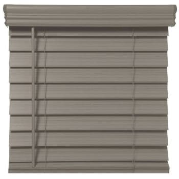 Image for Champion 2.5 In. Embossed Faux Wood 42 In. X 72 In. Room Darkening Blind, Gray from HD Supply