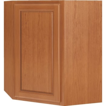 Image for Seasons® 24W x 36H x  12"D Corner Wall Cabinet Auburn Oak Raised Panel from HD Supply