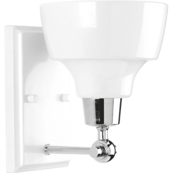 Image for Progress Lighting Bramlett 6 in. 1-Light Incandescent Bath Vanity Fixture (White) from HD Supply