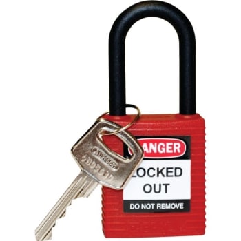 Image for Brady Padlock Nylon Shackle Clearance 1.5, Red Keyed Different, Package Of 6 from HD Supply