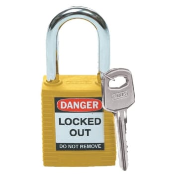 Image for Brady Padlock Nylon Shackle Clearance 1.5, Yellow Keyed Different, Package Of 6 from HD Supply