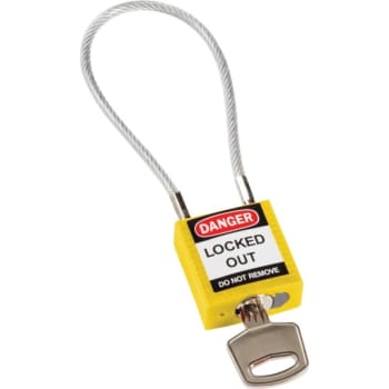 Image for Brady Safety Padlock Nylon Shckl Clearance 8.0 Yellow Keyed Alike from HD Supply