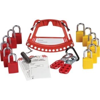 Image for Brady Safety Lock and Tag Carrier Kit With 12 Red Safety Locks and 2 Hasps from HD Supply