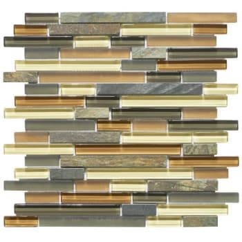 Image for Abolos® Linear Glass/stone Mosaic Tile (Bronze) (11-Case) from HD Supply