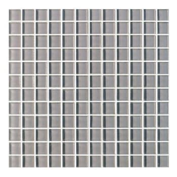 Abolos® Metro 1 X 1  Pebble Gray Glass Square Mosaic Wall Tile, Case Of 11