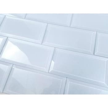Image for Abolos® Frosted Elegance 3 X 6 Blue Glass Beveled Subway Wall Tile, Case Of 88 from HD Supply