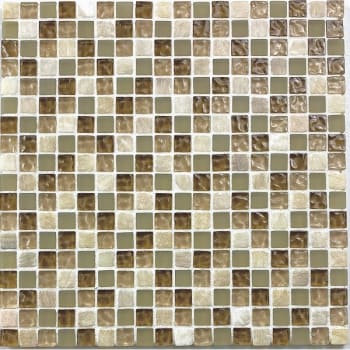 Image for Abolos® Quartz 0.625x0.625 Multi Finish Beige Glass/Stone Square Mosaic Tile Case Of 11 from HD Supply