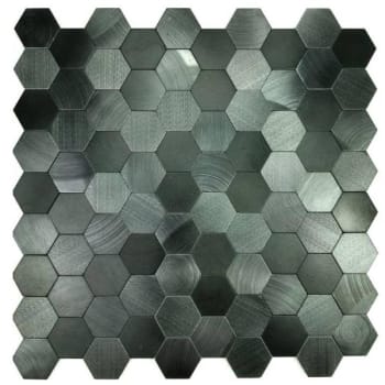 Image for Abolos® Enchanted Metals 1.31x1.31 Brushed Gray Aluminum Hex Mosaic, Case Of 22 from HD Supply