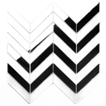 Image for Abolos® Musico 1 X 4 Silver Glass Herringbone Mosaic Wall Tile, Case Of 10 from HD Supply